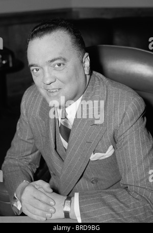 Portrait photo de J (John) Edgar Hoover (1895 - 1972) - le premier directeur du Federal Bureau of Investigation des États-Unis. Banque D'Images
