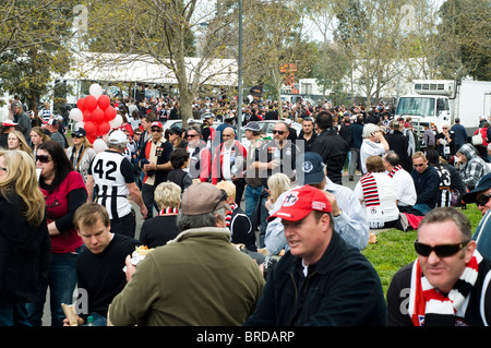 La grande finale de la Ligue de football australienne partisans, terrain de cricket de Melbourne, Melbourne, Victoria, Australie Banque D'Images