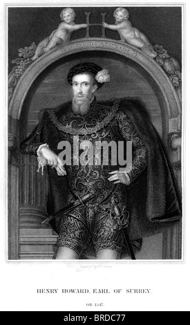 Henry Howard, comte de Surrey un aristocrate anglais, et l'un des fondateurs de la poésie de la Renaissance anglaise. Banque D'Images