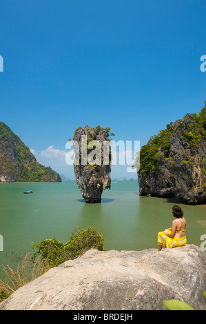 L'île de James Bond, le Parc National de la baie de Phang Nga, Phuket, Thailand Banque D'Images