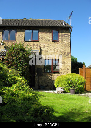 Un typique des années 80, fin-de-terrasse maison de brique. UK. Banque D'Images