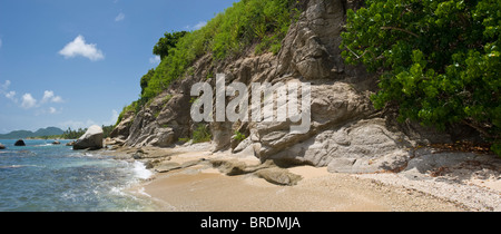 Les côtes rocheuses et les falaises, plage de Vieques, Puerto Rico Banque D'Images
