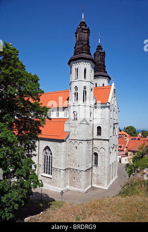 La Cathédrale St Mary, Sankta Maria DomKyrka, à Visby sur l'île suédoise de Gotland en mer Baltique. Visby est sur la Liste du patrimoine mondial de l'UNESCO. Banque D'Images