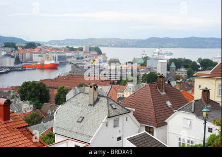 Belle vue sur la ville de Bergen, Norvège Banque D'Images