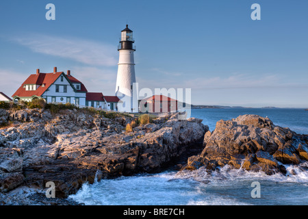 Phare de Portland Maine à Fort Williams park Banque D'Images