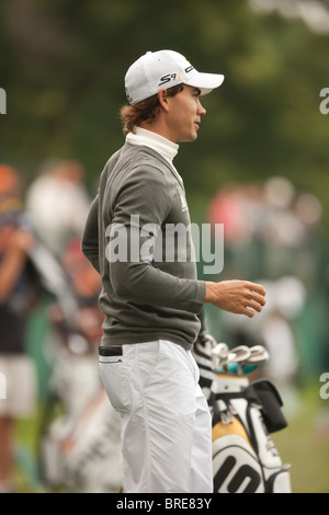 Camilo Villegas sur le tee d'entraînement à l'USGA championnat 2009 de l'US Open à Bethpage State Park à Farmingdale, New York Banque D'Images