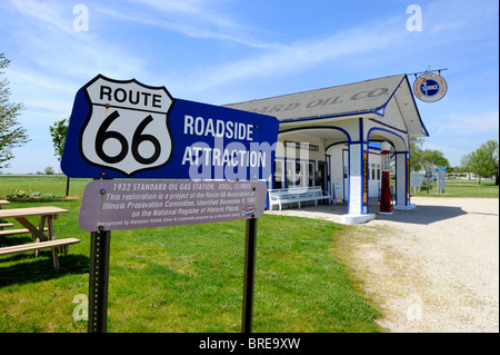 Souvenirs de la station le long de la route 66 près de Illinois ODell Banque D'Images