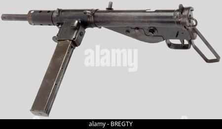 Armes à feu, STEN MK II, dotée d'une poignée pistolet artinale, calibre 9 mm Parabellum, no FA69394. Première catégorie sous conditions générales, , Banque D'Images