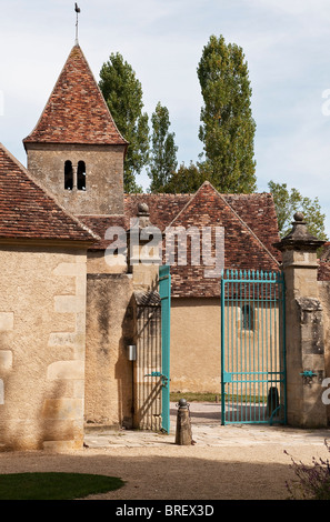 L'église Sainte-Anne à Nohant, Indre, France, vue depuis la cour de la maison de George Sand Banque D'Images