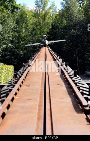 La Seconde Guerre mondiale, la fusée V2 rampe de mise à l'Blockhaus site, dans la forêt d'Eperlecques Nord France. Banque D'Images