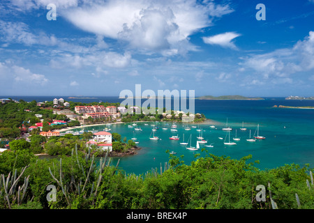 Cruz Bay Harbor. St John. Îles Vierges américaines. Banque D'Images