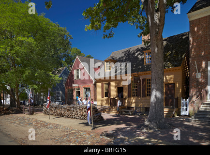 Margaret Hunter Millinery Shop et James Craig Bijoutier sur Duc de Gloucester Street, Colonial Williamsburg, Virginia, USA. Banque D'Images