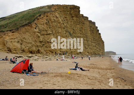 Plage, à Lyme Regis, la baie de Lyme, Dorset, au sud de l'Angleterre, Grande-Bretagne, Europe Banque D'Images