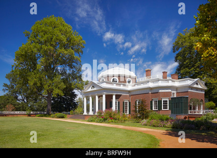 La maison de Thomas Jefferson à Monticello, Virginia, USA. Banque D'Images