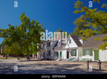 James Geddy House et Mary Dickinson Store sur Duc de Gloucester Street, Colonial Williamsburg, Virginia, USA. Banque D'Images