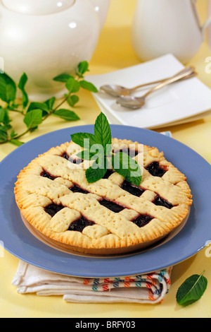 Les bleuets crostata. Recette disponible. Banque D'Images