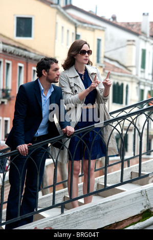 Tournage de la bière Carlsberg annonce avec les acteurs et l'équipe du film et en Paparazzi Venise Italie Banque D'Images