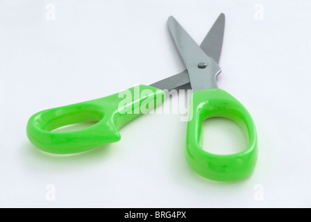 Ciseaux Poignée verte Banque D'Images