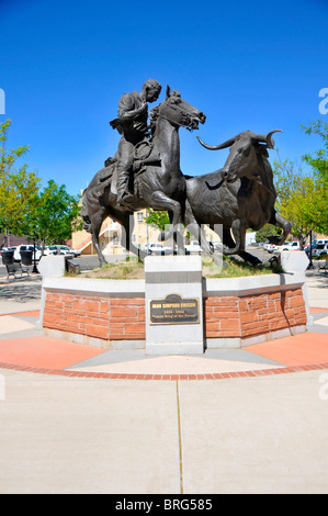 Statue de John Simpson Chisum Roswell au Nouveau Mexique Banque D'Images