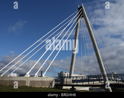 Une partie de la Marine Way Bridge à Southport, Lancashire, Royaume-Uni. Banque D'Images