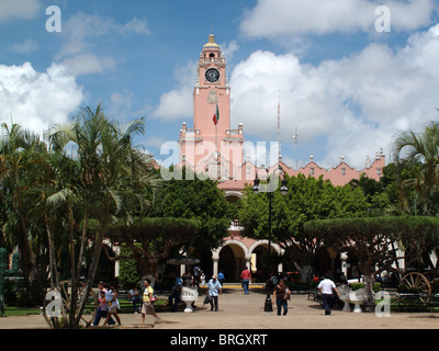 Depuis le Palacio de Merida dans le Yucatan, région du Mexique Banque D'Images