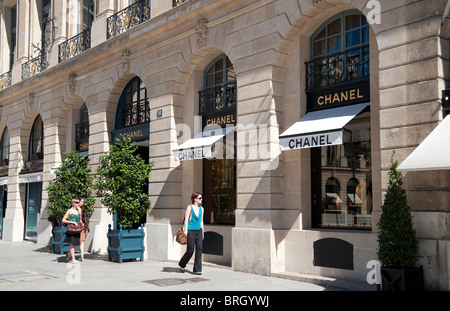 Chanel boutique de la Place Vendôme, Paris, France Banque D'Images