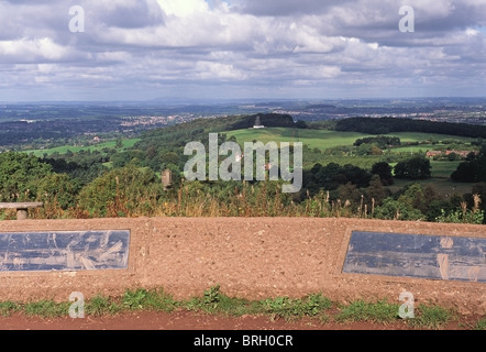 Vue depuis, vers Wychbury Clent Hills Hill, Worcestershire, Angleterre, RU Banque D'Images