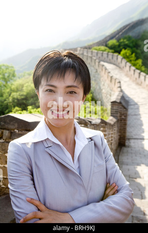 Woman on the Great Wall Banque D'Images