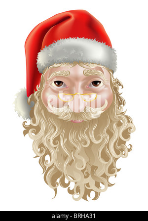 Une illustration photo-réaliste de santa clause face Banque D'Images