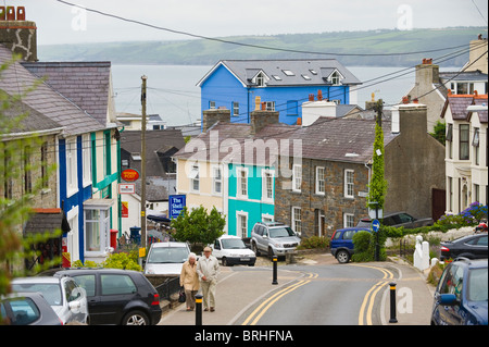 Vue sur la station balnéaire de la ville de New Quay, Ceredigion, West Wales, UK Banque D'Images