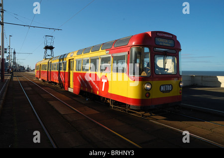 Tramway tramway Blackpool fylde 125e anniversaire de la société Banque D'Images