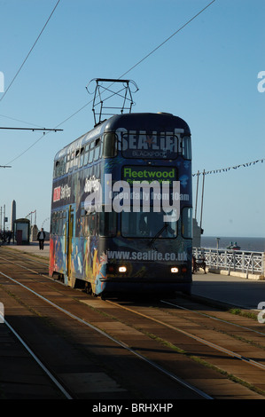 Tramway tramway Blackpool fylde 125e anniversaire de la société Banque D'Images