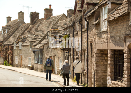 Village de Corfe. Dorset house extérieur vieux jeu. L'Angleterre Banque D'Images