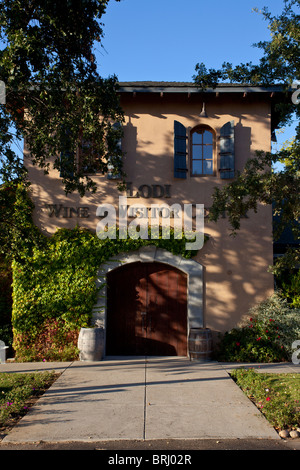 Entrée du centre de visiteurs et vin Lodi Lodi en Californie Banque D'Images