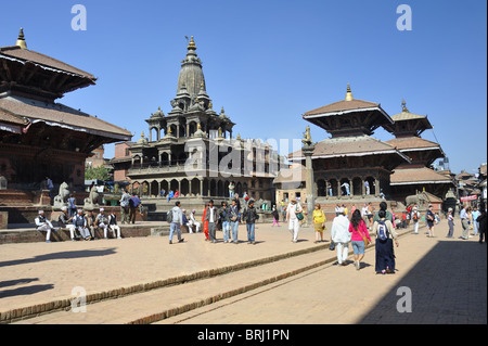 Durbar et Krishna Mandir, Patan, Katmandou. Banque D'Images