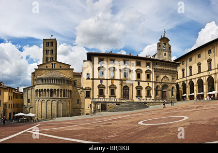 Piazza Grande square à Arezzo, Toscane, Italie Banque D'Images