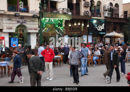 Les cafés à Khan al Khalili, Bazar au Caire, Egypte, Afrique du Sud Banque D'Images