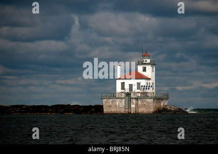 Le port d'Oswego Phare Ouest Pierhead Banque D'Images