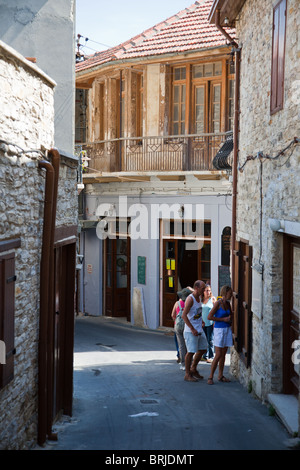 Les anciennes structures dans le village de Lefkara, connue pour ses dentelles extraordinaire, la broderie et l'artisanat d'argent Banque D'Images