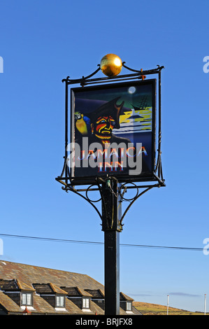 Le panneau à l'auberge de la Jamaïque ' ' pub sur Bodmin Moor en Cornouailles, Royaume-Uni Banque D'Images