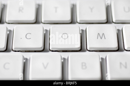 L'orthographe des lettres '.com' sur le clavier de l'ordinateur Banque D'Images