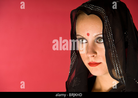 Portrait de femme portant un sari Banque D'Images