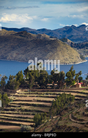 L'Isla del Sol, le Lac Titicaca, en Bolivie Banque D'Images