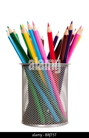 Beaucoup de crayons placés dans divers commande Banque D'Images