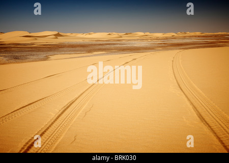 Paysage désertique près de Dakhla Oasis, désert occidental, en Egypte, en Arabie, en Afrique Banque D'Images