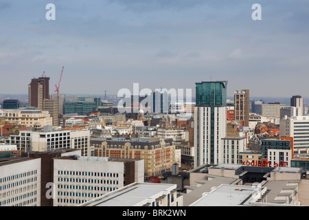 Vue aérienne de la boîte aux lettres et de Birmingham City en arrière-plan. Vue depuis le bâtiment de Cube. Banque D'Images