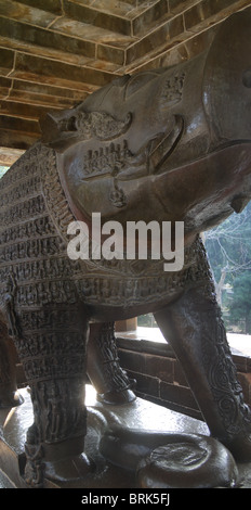 Détail, incarnation de Vishnu comme un sanglier Varaha, Temple, Khajuraho en Inde, l'Asie Banque D'Images