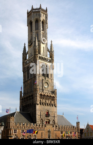 Belfort Tower, Place du marché, Bruges, Belgique Banque D'Images