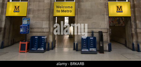 Voir l'intérieur de la station centrale de centre-ville de Newcastle, Angleterre du Nord-Est. Banque D'Images