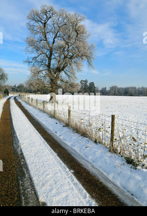 En hiver, l'Angleterre rurale Herfordshire Banque D'Images